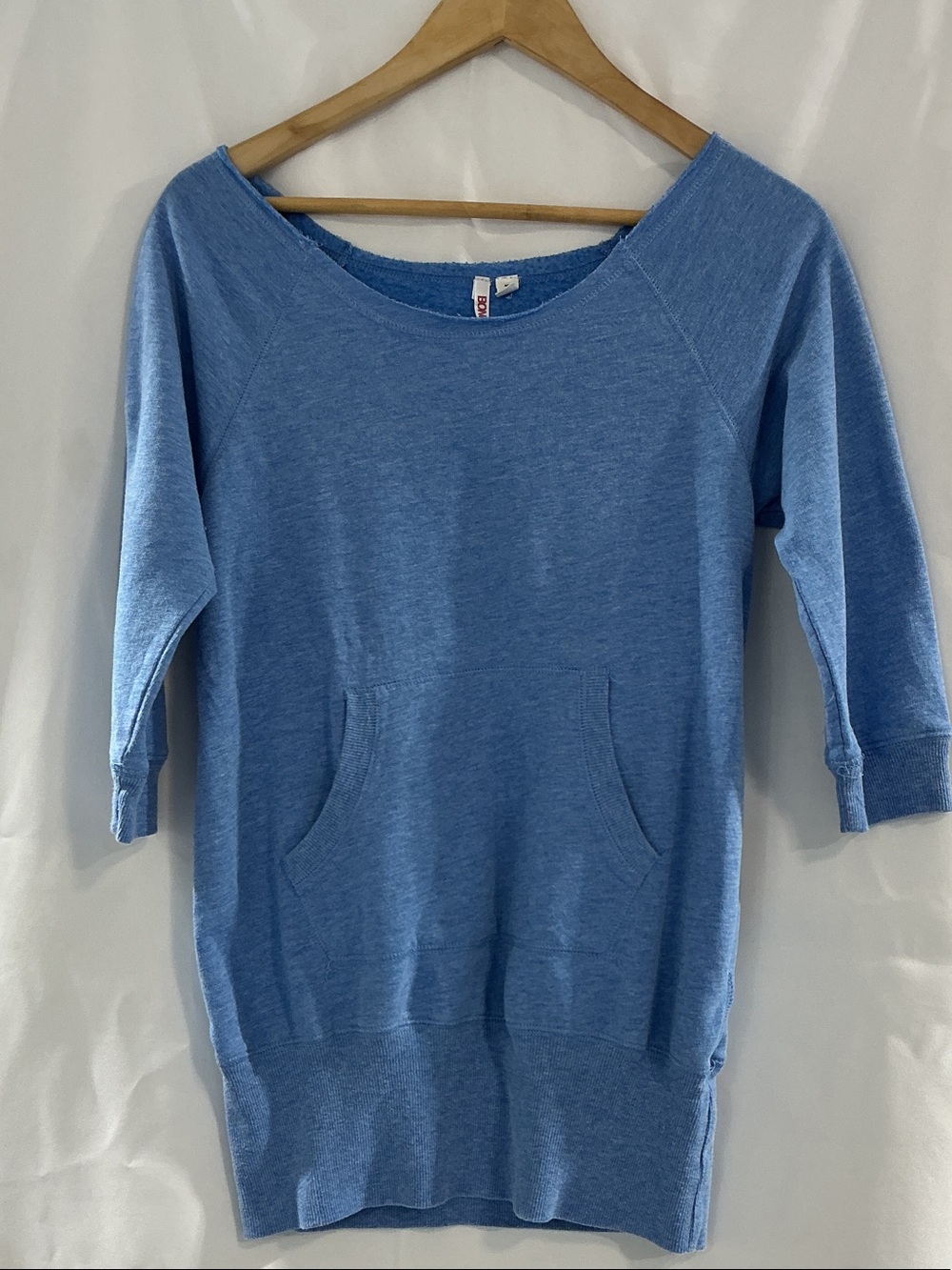 BONGO Light Blue 3/4 Sleeve Sweatshirt Hoodie
